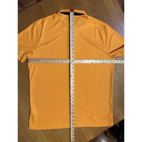 Nike Tiger Woods Collection Polo Shirt L Gold Dri-Fit Golf Textured - Picture 6 of 7